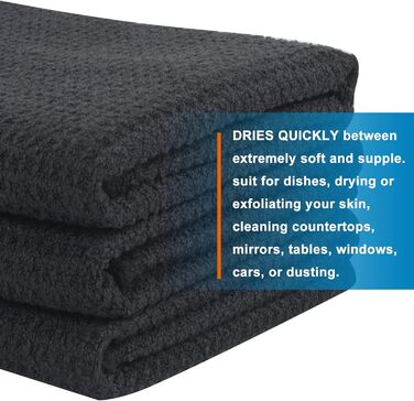 Кухонні рушники VIVOTE, рушники для гостей, подарункові, 40x60 см, 2 шт., м&39які кухонні рушники, абсорбуючі рушники (чорні)