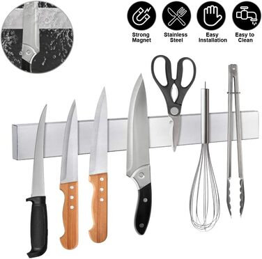 Магнітний тримач для ножів 40 см, нержавіюча сталь Ninonly