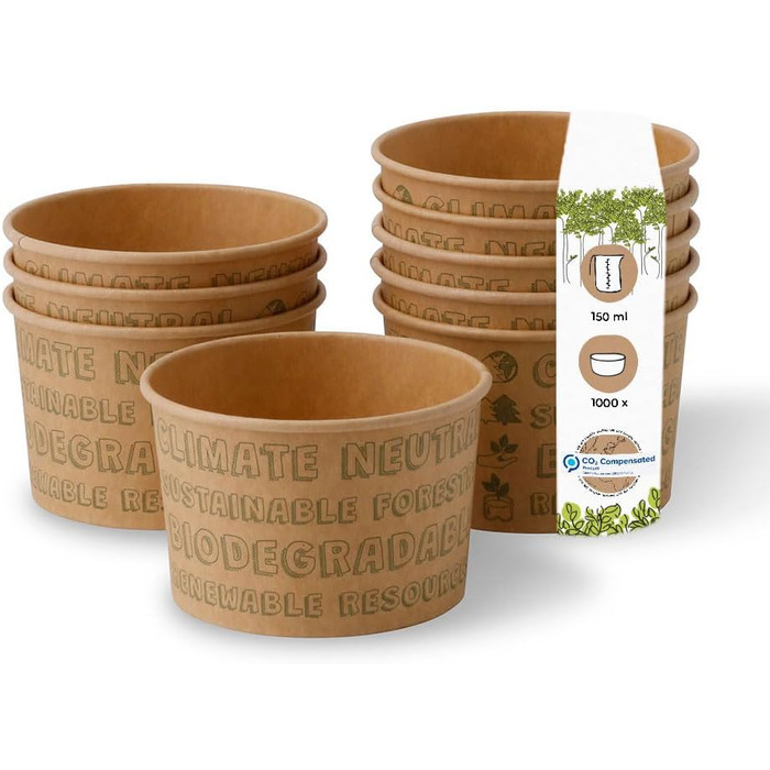 Набір паперові стаканчики для морозива 1000 шт. 150 мл BIOZOYG
