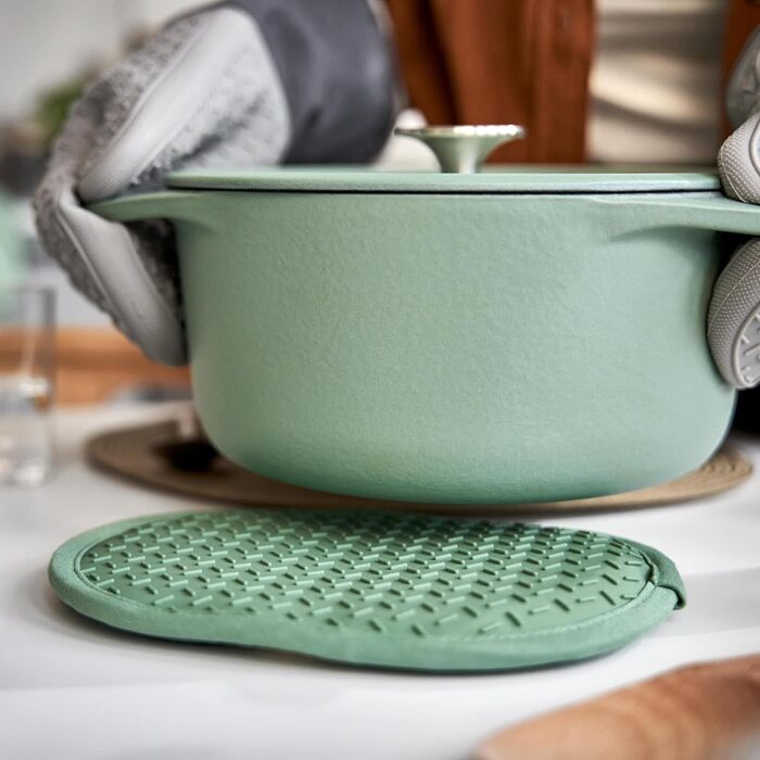 Набір 2 шт. Силікон і бавовна, термостійкі (прихватки, м'ята)