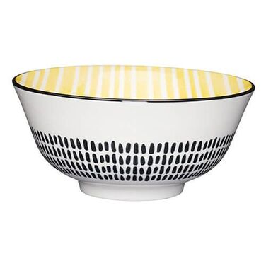 Миска Kitchen Craft YELLOW STRIPE, кераміка, діам. 16 см, 500 мл
