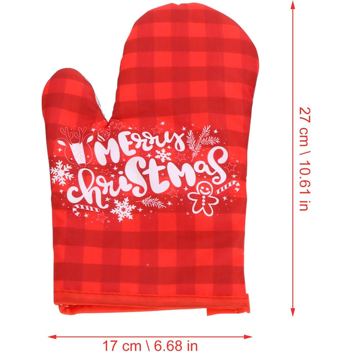 Різдвяний набір з 2 прихваток та 2 рукавичок для духовки, 4 предмети, червоний Cabilock