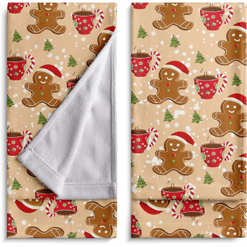 Набір з 2 кухонних рушників, Різдвяний пряник, 36,5 х 72 см Kwlegh