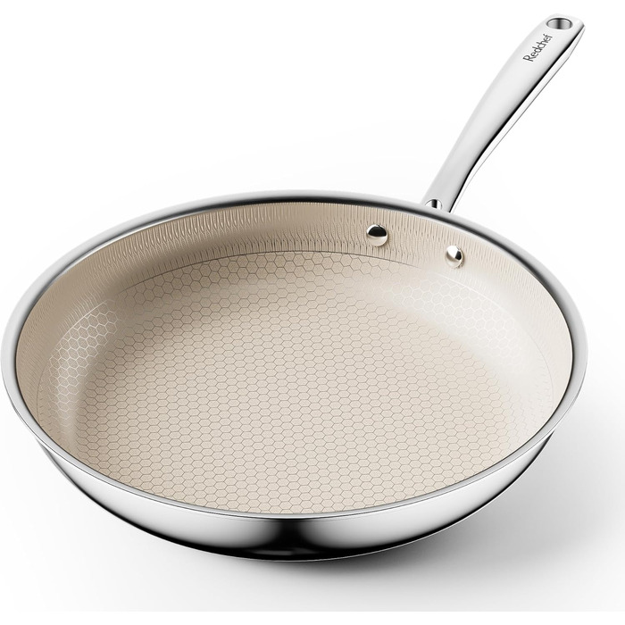 Набір каструль Redchef зі стільниковою структурою, кераміка, 3 предмети, сковорідка 24, 20, 28 см, індукційна каструля з нержавіючої сталі, набір каструль без PTFE, без PFAS, без PFOA, посудомийні машини, які можна мити в духовці
