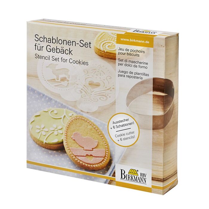Набір трафаретів для печива у вигляді великодніх яєць, 2 предмета, 10,5 х 7 см, RBV Birkmann