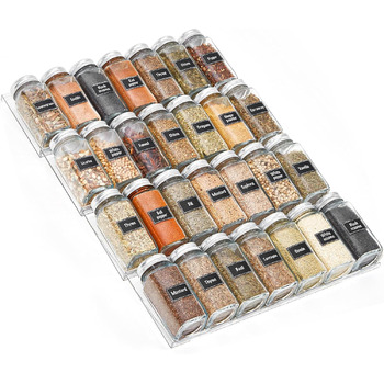 Органайзер для спецій пластиковий розсувний, 41,9 x 40 x 3,7 см, прозорий Lifewit