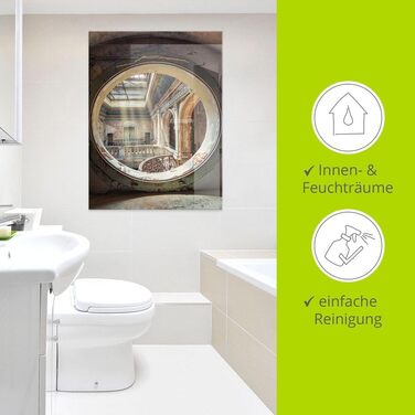 Настінний декор скляні картини настінна картина скляна картина цільна 40x40 см квадрат Тоскана Італія природа пейзаж сад троянди балкон вид літо T4QS (сонячні промені, 45 x 60 см)