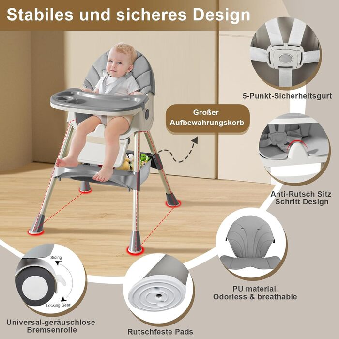 Дитячий стільчик для годування від 6 місяців Lineluck