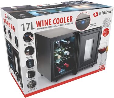 Винний холодильник до 6 пляшок alpina
