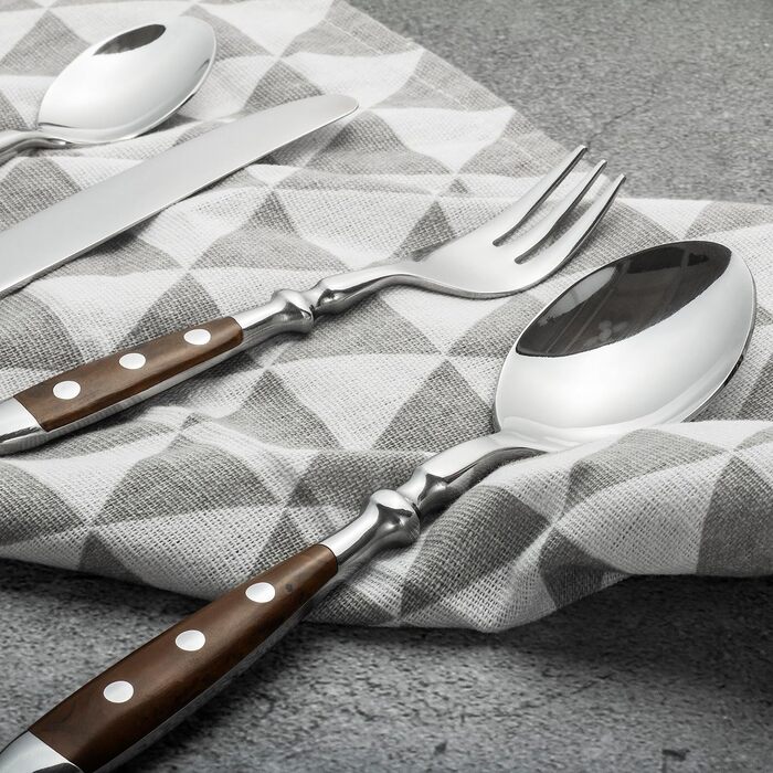 Набір столових приладів на 6 персон, 30 предметів, коричневий Alata