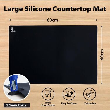 Антипригарний килимок для випічки 60 x 40 см чорний SUPER KITCHEN