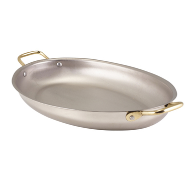 Сковородка для подачи 34*23 см, овальная, Stainless Steel, GenWare