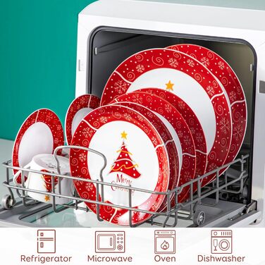 Порцеляновий різдвяний набір посуду на 6 осіб, 30 предметів VEWEET