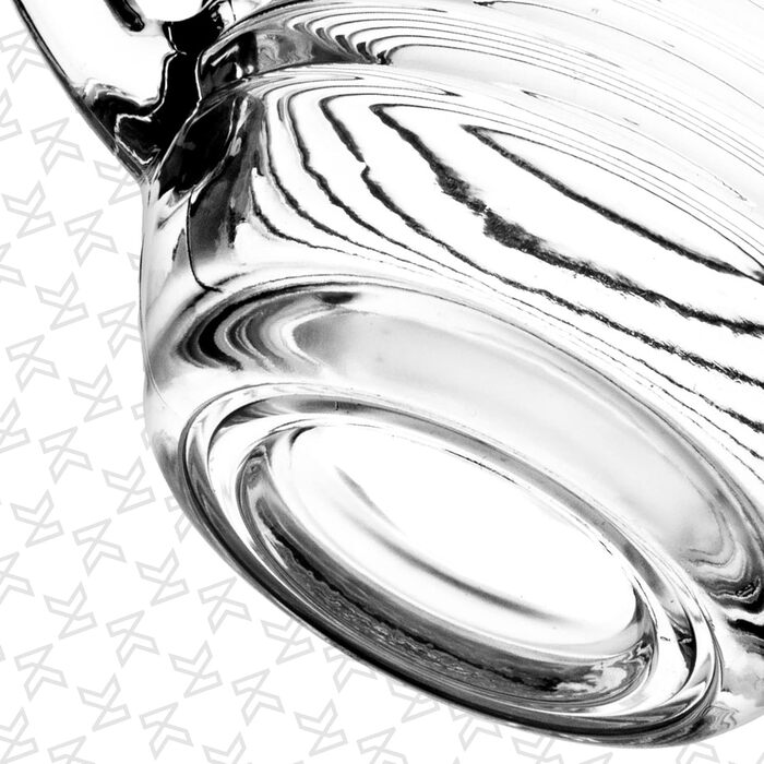 Скляний глечик для молока KADAX, глечик для молока з ручкою, глечик для вершків, глечик, соусник, маленький скляний глечик для молока, вершків, соусу, кави, легко миється, прозорий (200 мл, ) (смужки)