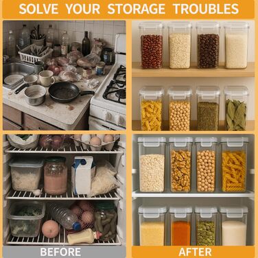 Контейнери для зберігання продуктів Goldeluxe 10 x 1 л з кришками, контейнери для заморозки, коробки для приготування їжі, без BPA, герметичні, штабелюються набір Tupperware для контейнерів для продуктів, контейнерів для заморозки та кухні (GO24A)