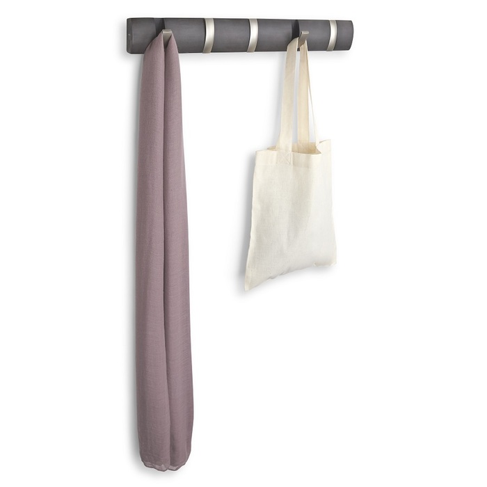 Вішалка настінна горизонтальна flip 5 гачків дерево / нікель Umbra