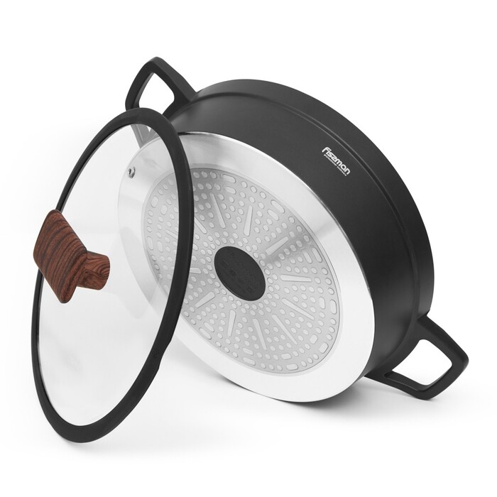 Сотейник Fissman со стеклянной крышкой FILOMENA 26x7 см 2,6 л со стеклянной крышкой алюминий с антипригарным покрытием (14537)