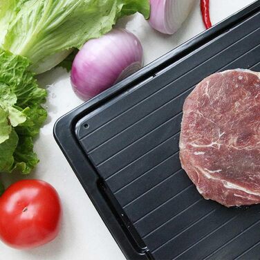 Доска для размораживания мяса 29,5x20,5 см с поддоном, черный Janurium