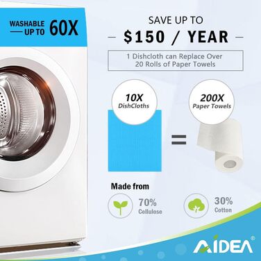 Серветки для прибирання кухні 10 шт 17,8 х 15,2 см AIDEA