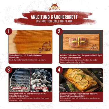 Набір із 6 дошок для гриля 30 х 14 см grillart