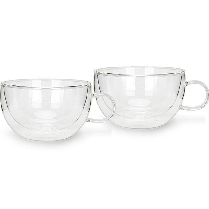 Набір з 2-х кухлів Fissman з подвійними стінками 330 мл. жароміцне скло (16538)