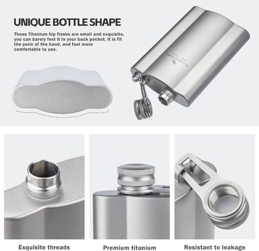 Мл Ультралегка маленька колба для лікеру Портативний туристичний віскі Горілка Винна пляшка для зовнішньої кишені з лійкою Ti3073D (Ti3072D-180 мл чорний), 240