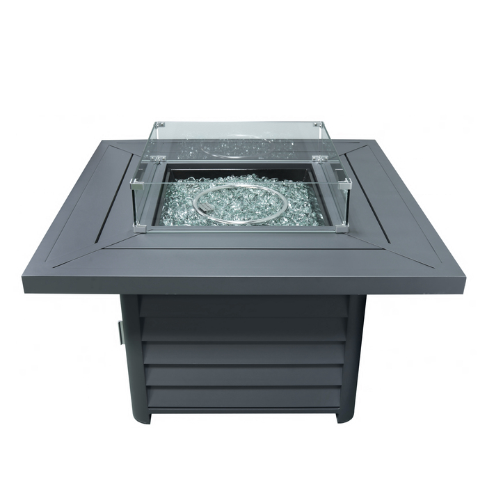 Вуличний газовий стіл-камін 107 x 107 x 63 см. алюміній GRILLI