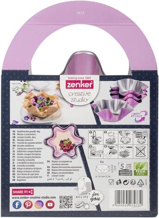 Творча студія Zenker Z7480 Ø 26 см, форма для випічки з плоским дном, кругла форма для торта з антипригарним покриттям, креативна випічка (колір рожевий, сріблястий), кількість (форми для випічки)