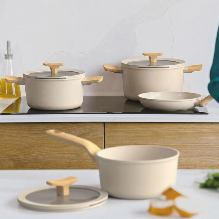 Набір посуду з антипригарним покриттям BergHOFF LEO BALANCE Cream, 7 пр.