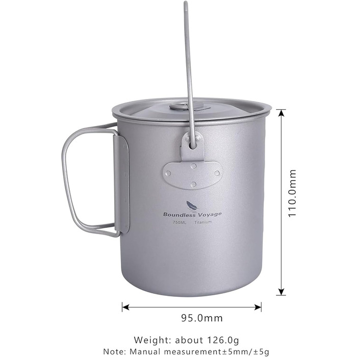 Безмежна титанова пляшка 1 л. ручний горщик 750 мл. Boundless Voyage