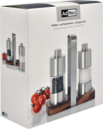 Набір млинів для перцю та солі 13 см на підставці, 3 предмети Menage Classic AdHoc