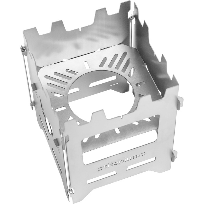 Хобо Преміум Складана вулична плита з термостійкої нержавіючої сталі XL-набір з багатьма аксесуарами Зроблено в Німеччині (вставка з нержавіючої сталі для газового пальника Trangia)