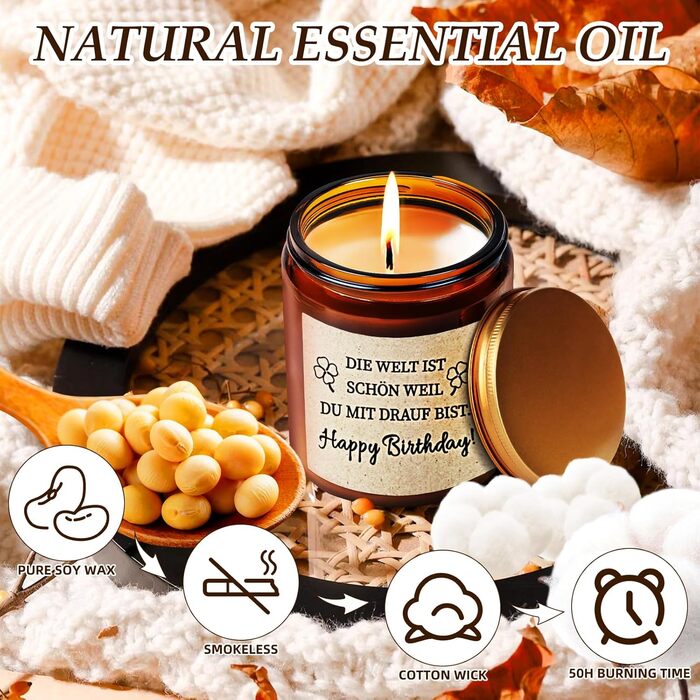 Ароматизована свічка у склянці - аромат лаванди TUZELIYA