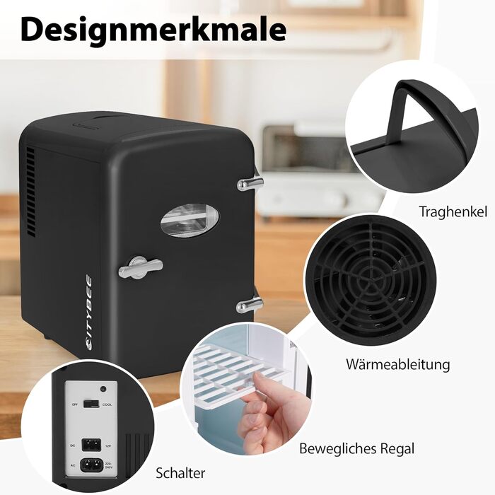 Міні-холодильник 4 л чорний Citybee