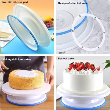 Підставка для торта 28 см обертова, біла SIVFOTID