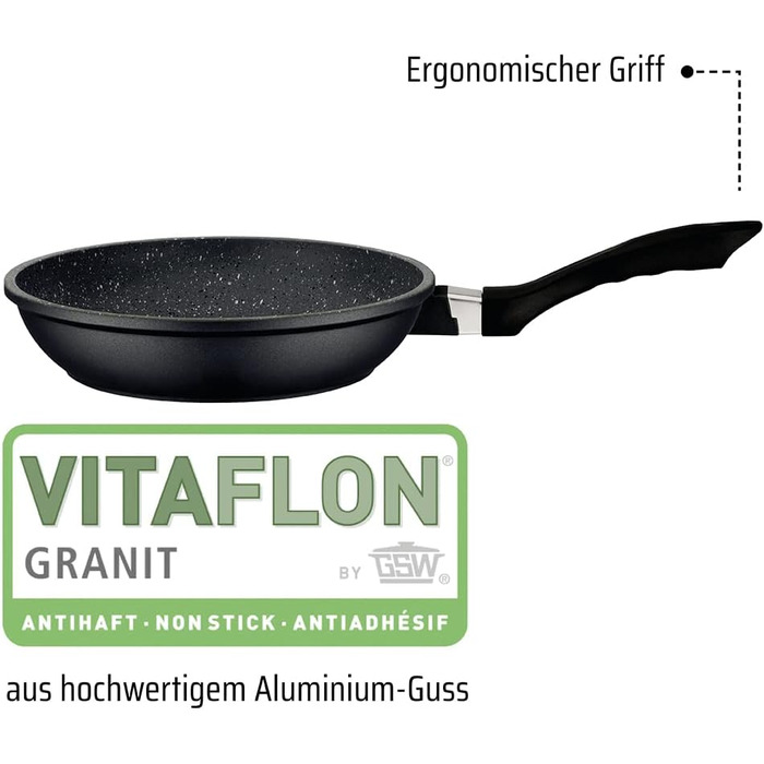 Набір каструль та сковорідок, 7 предметів, чорний Gourmet Granite GSW