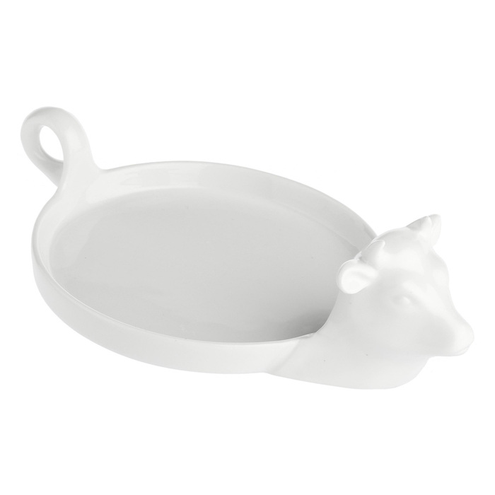 Тарелка сервировочная La Porcellana Bianca FATTORIA, 'корова', фарфор, диам. 16 см