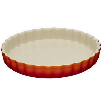 Блюдо кругле хвилясте для запікання 28 см, помаранчеве Le Creuset