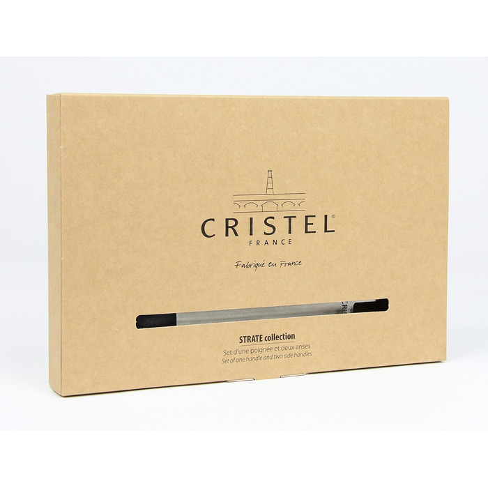 Набір ручок для посуду з нержавіючої сталі, 3 предмети, сріблястий Strate Cristel
