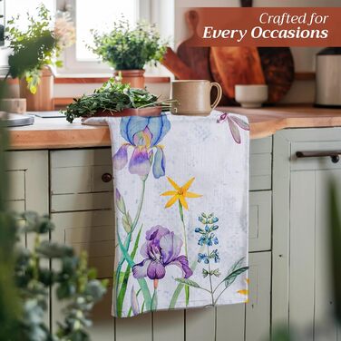 Набір з 3 багатоцільових кухонних рушників Maison d&39 Hermine Сільське Різдво зі 100 бавовни Барні рушники День подяки/Різдво (50 см x 70 см) (Fleurs De Mai)