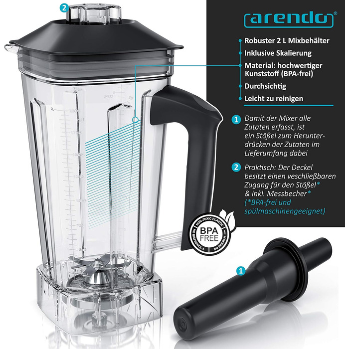 Блендер 2 л 2000 Вт Arendo