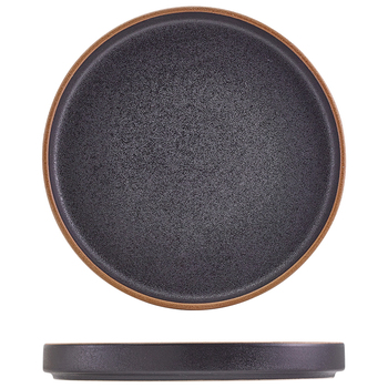 Тарілка презентаційна 20*2.5 см із низьким вертикальним бортом, Kava Black Stoneware, GenWare