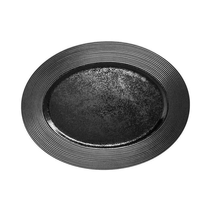 Тарелка овальная Rak Edge 36 см черная EDOP36