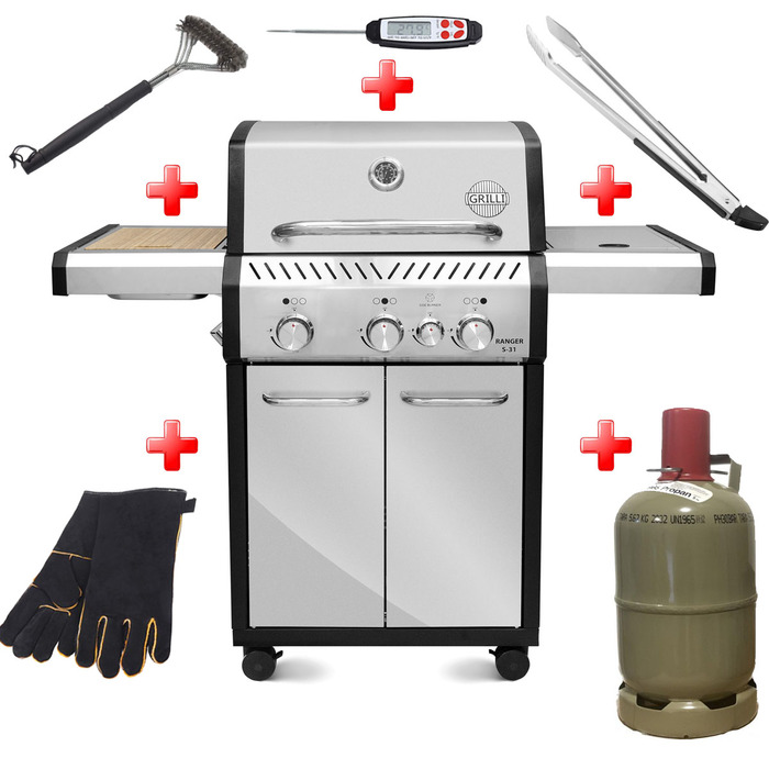 Газовий гриль Ranger 31 + набір необхідних аксесуарів GRILLI 777243-set Код: 013224