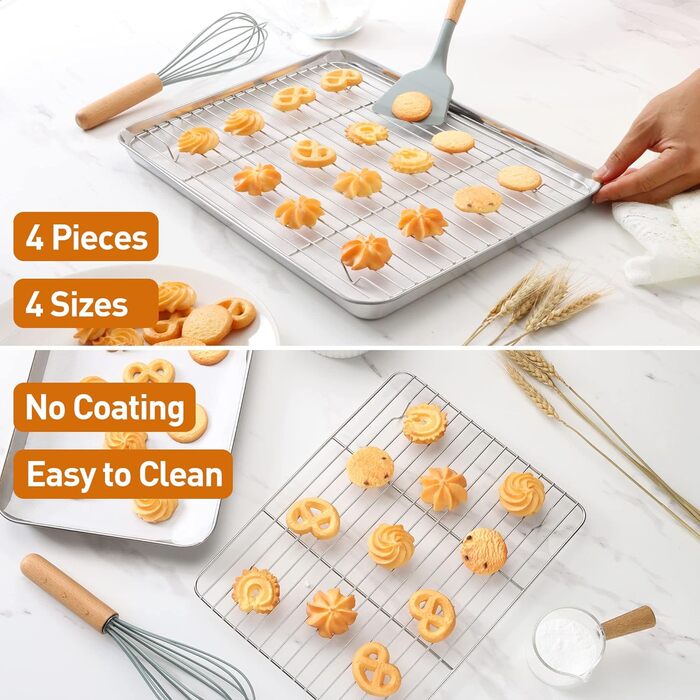 Решетка для гриля из нержавеющей стали для выпечки, жарки, приготовления пищи, 4 шт Herogo