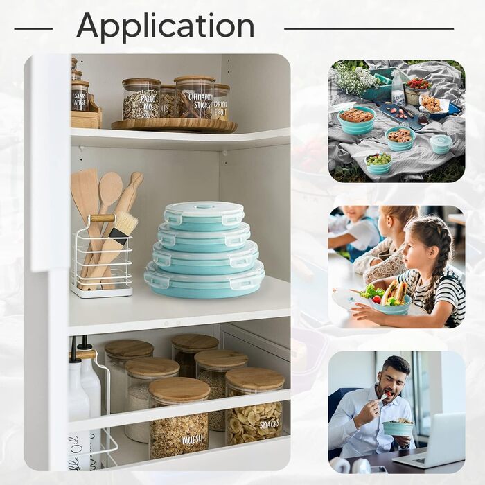 Круглі силіконові складні контейнери для зберігання 4 шт Virklyee