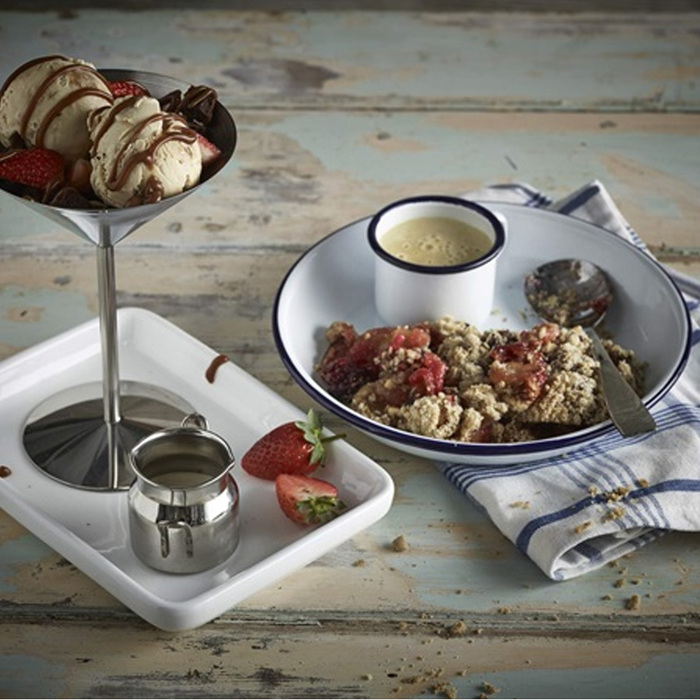 Тарілка 18 см біла емальована для пасти та рису, GenWare