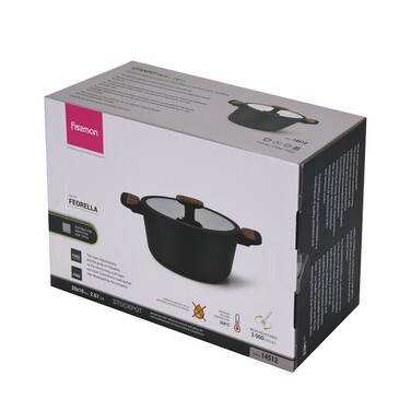 Каструля зі скляною кришкою 20 см 2,67 л FEORELLA Fissman