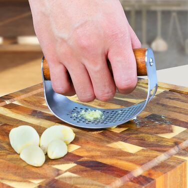 Часниковий прес з дерев'яною ручкою 10 x 5,1 см Auyeetek