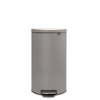 Сміттєвий бак з педаллю 30 л, безшумний мінерально-сірий Flatback + Brabantia